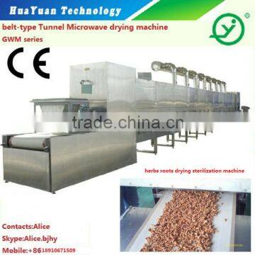 tunnel type industrial micrwave cassava/roots drying machine/dryer