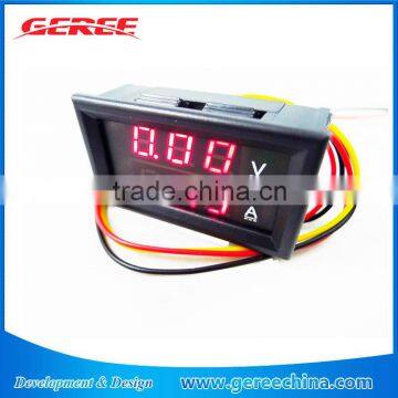 DC 0-100V 0-50A Volt Ammeter Meter Dual Color with 50A 75mV Current Shunt