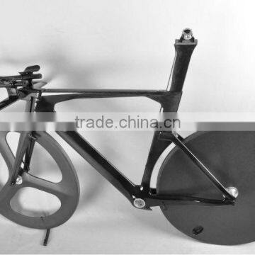 Carbon fiber time trial bikes frame include frame fork seatpost TT bar with flat stem DF-FM087