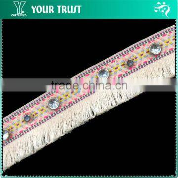 8MM Gold Square 8MM Gold Dome Stud Cotton Decorative Tassel Braid Trimming photo-4