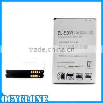 High quality capacity 3000mah original li-ion battery BL-53YH for lg g3