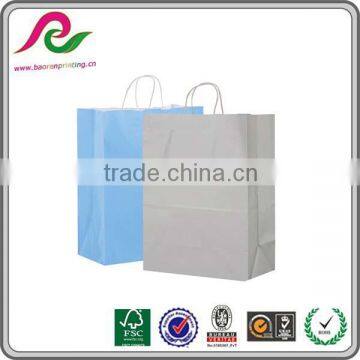 Plain Color Custom Party Gift Kraft Paper Packaging Bag With Twist Handle