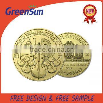 Made in Zhejiang China hot sale promotion gold relief coin