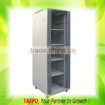 42U front glass door with flat meshed door panel rear steel door Free standing data cabinet