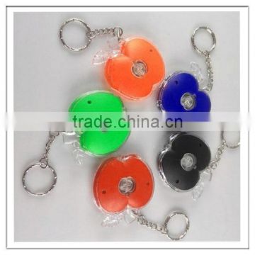 custom logo print apple style led light key chain custom keychain for promotion