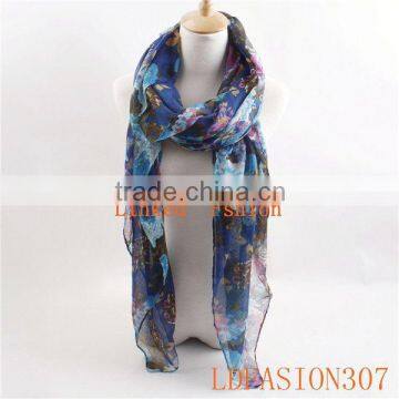 Fashion Women Long Print Soft Cotton Scarf Wrap Ladies Shawl Large soft flower stole scarf