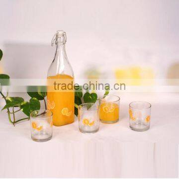 high quality 5pcs square glass bottle and cupping set