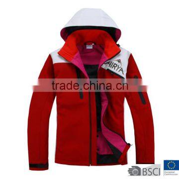 Mens Fantastic Color Block Bonded Waterproof Softshell Jacket Black White Red