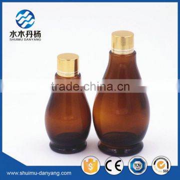 Hot selling 50ml/100ml amber calabush shaped glass e-liquid bottle