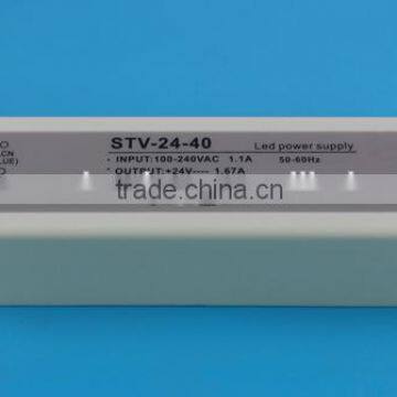 Good quality 24V DC 40w led driver with CE(EMC LVD) RoHS