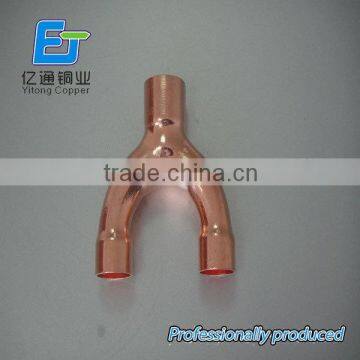 Y tee pipe copper Y fitting