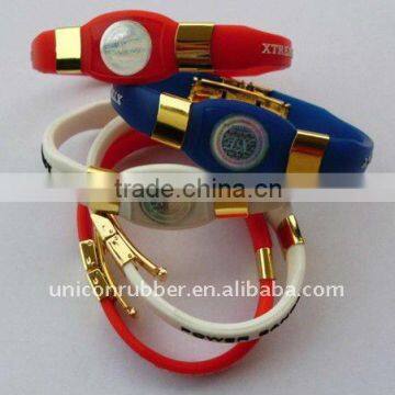 Wholesale fashion silicone stainless steel bracelet