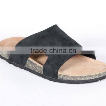 Casual cork/rubber sole genuine leather slipper sandal shoes for men