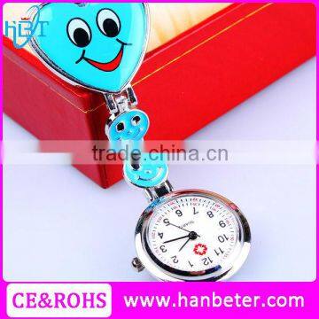 Cheap Heart shape smile face Waterproof NURSE WATCH with your own logo