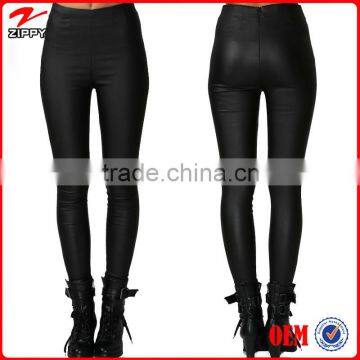 2014 Fashion Black Pants Women Leather Leggings