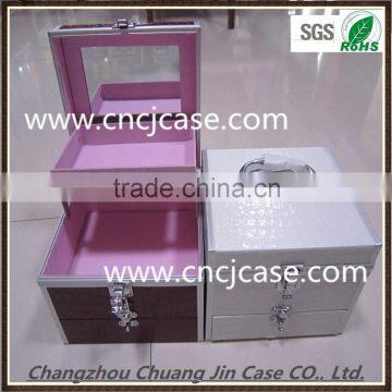 Beauty Girls' Beautiful Color Aluminum Cosmetic Case With Drawer and Mirror photo-2