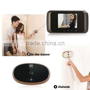 3.5 inch LCD screen peephole smart door viewer doorbell 160 degree wide angle