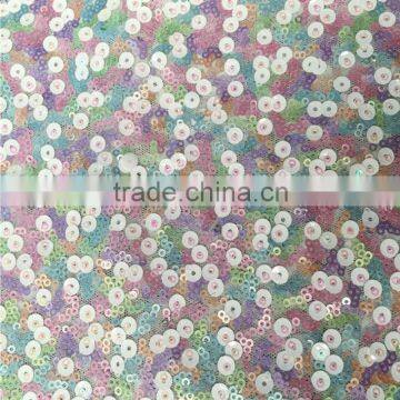 3mm 5mm Colorful Sequins Embroidery Fabric photo-6