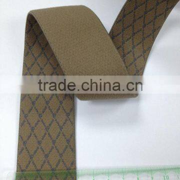 1.5 inch smoke checkered spandex fold over elastic webbing