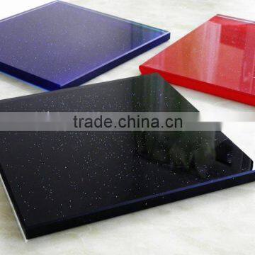 12mm thick painting shining tempered glass
