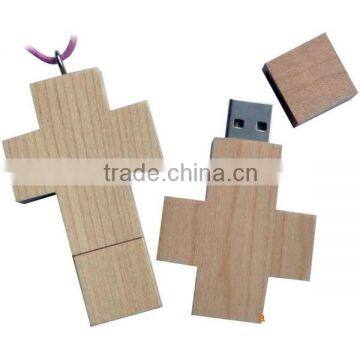 Eco-friend wooden corss usb drive 3.0, usb flash disk 16GB