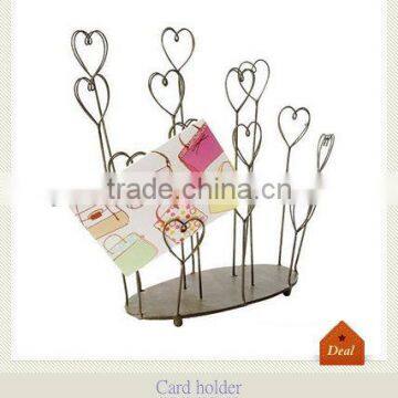 Metal silver heart card holder