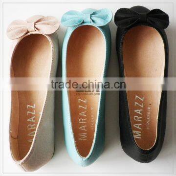 CX068 2017 Trendy Lady Flat Ballerina Shoe With Floral Accents photo-2