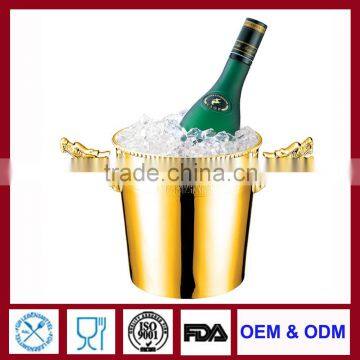 Gold Plated Champagne Bucket Silver Ice Chiller Silver Champagne Bucket Cooler for Bar Stainless Wine Bucket