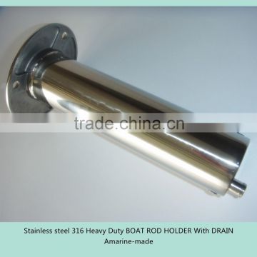 Stainless steel 316 Heavy Duty BOAT ROD HOLDER With DRAIN