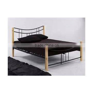 Russian bed room furniture wooden leg metal bed
