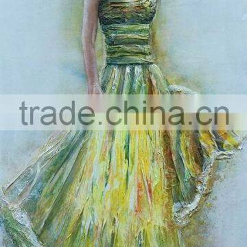 SH092 100% Handmade Modern Paintings Beautiful Girl Canvas Art Oil Painting