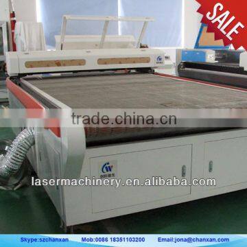 chanxan brand! CNC fabric cutting and engraving laser bed with auto feeding system website:nancyhyy88