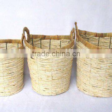 Natural Corn Rope Woven Laundry Basket