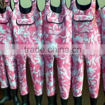 Top quality nice design neoprene pink camo neoprene wader