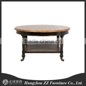 France Country Style Solid Wood Round Coffee Table photo-2