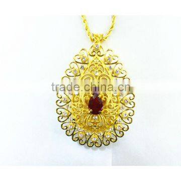 18k gold plated indian statement exaggerated necklace fantasy jewelry