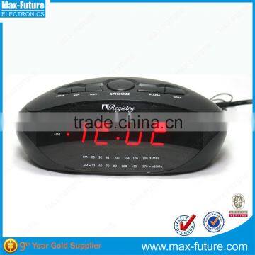 0.9' Inch Jumbo Size LED Red Display Alarm Clock Radio with Built-in Speaker