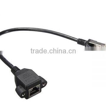 30cm RJ45 Male to Female Screw Panel Mount LAN Network Extension Cable photo-5