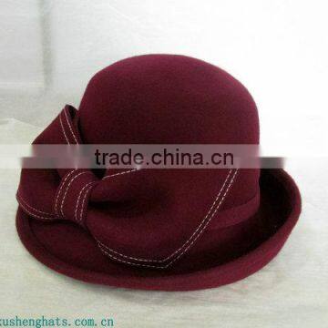 Ladies Cloche Hat Wool Felt Church and Weding Hat