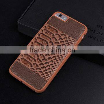 New Luxury Crocodile Skin Back Cover Leather Case for Iphone 7