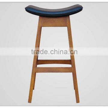 Restaurant Cafe Black Leather Wood Bistro Chair photo-3