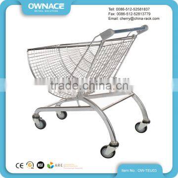 80L European Style Fan-Shaped Supermarket Foldable Shopping Trolley photo-3