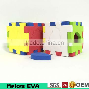 Melors safe educational eco friendly eva foam cube puzzle,3d foam puzzle,eva 3d foam cube puzzle for kids play