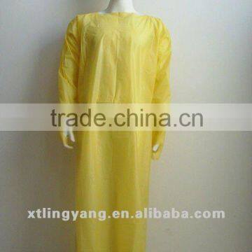 Disposable long sleeve plastic CPE hospital gown