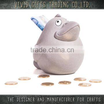 wholesale ceramic big mouth bird shape money boxes for home decoration