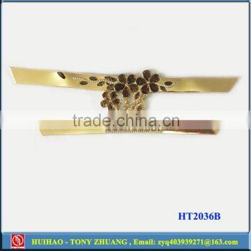 gold plating flower shape TPU shoe strap vamp accessory HT2036B