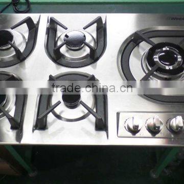 Household Table Top Built-in 5 Burns Gas Stove With Grill and Oven Portable Gas Stove