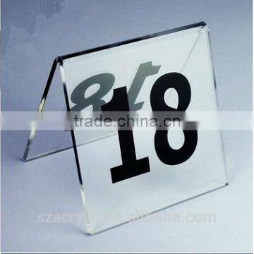 V-shape acrylic table number stand holder for restaurant hotel