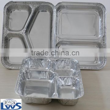 disposable divided aluminum foil container for catering