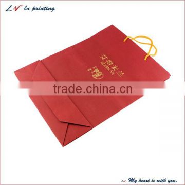 Custom fashionable paper shopping bag/ paper shopping bag with ribbon/ paper shopping bag with ribbon handle wholesale